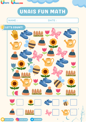Unais Fun Math - Things in the Garden (Printable Worksheet)