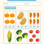 Unais Fun Math – Counting Vegetables (Printable Worksheet)