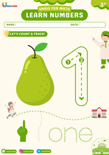 Unais Fun Math usia 3 tahun pengenalan angka 1